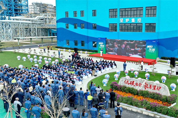 国内首套百万吨级氢基竖炉在湛江钢铁点火投产