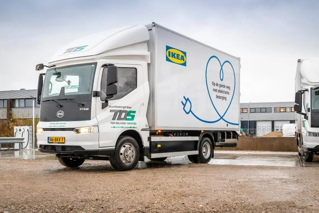 比亚迪纯电动卡车首次驶入荷兰，助力宜家打造家居物流零排放配送