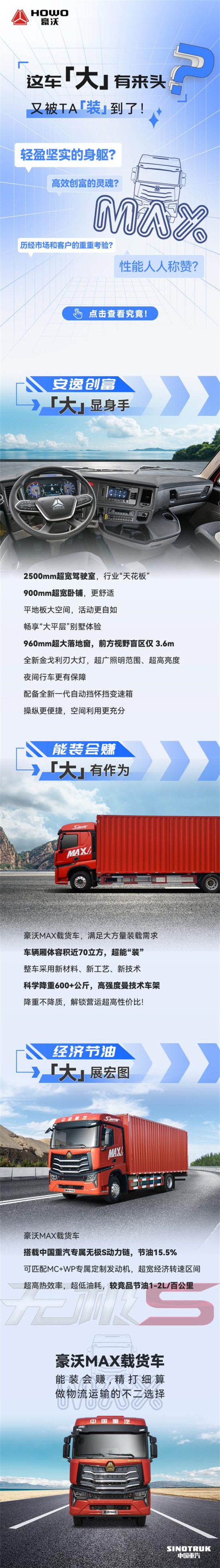 中国重汽豪沃MAX载货车大有来头，又被他“装”到了