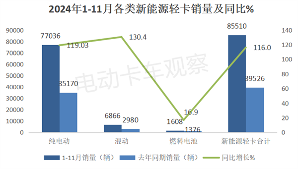 2024年11月新能源轻卡：远程夺冠